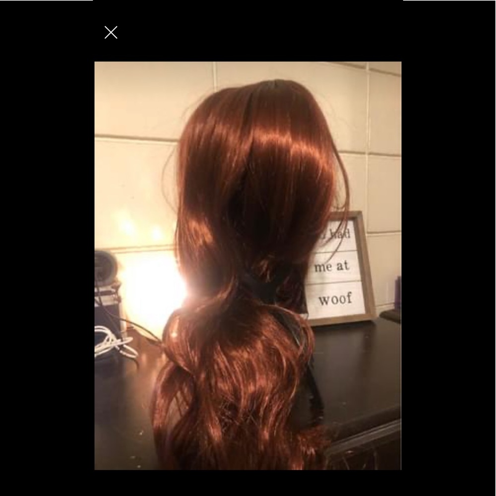 Brand New Synthetic Long Brown W/ Bangs With Wigs